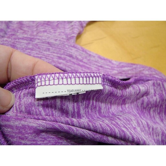 Under Armour Womens Anti-Odor Quick Dry Large Logo V Neck T-Shirt Purple Sz L - Picture 7 of 7